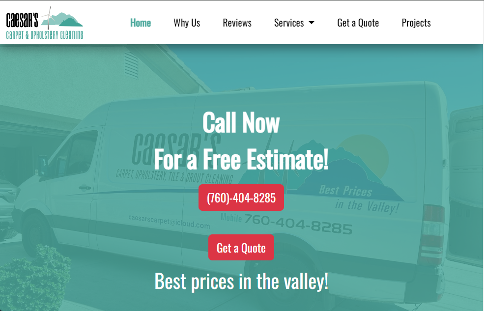 Caesar's Carpet Cleaning website