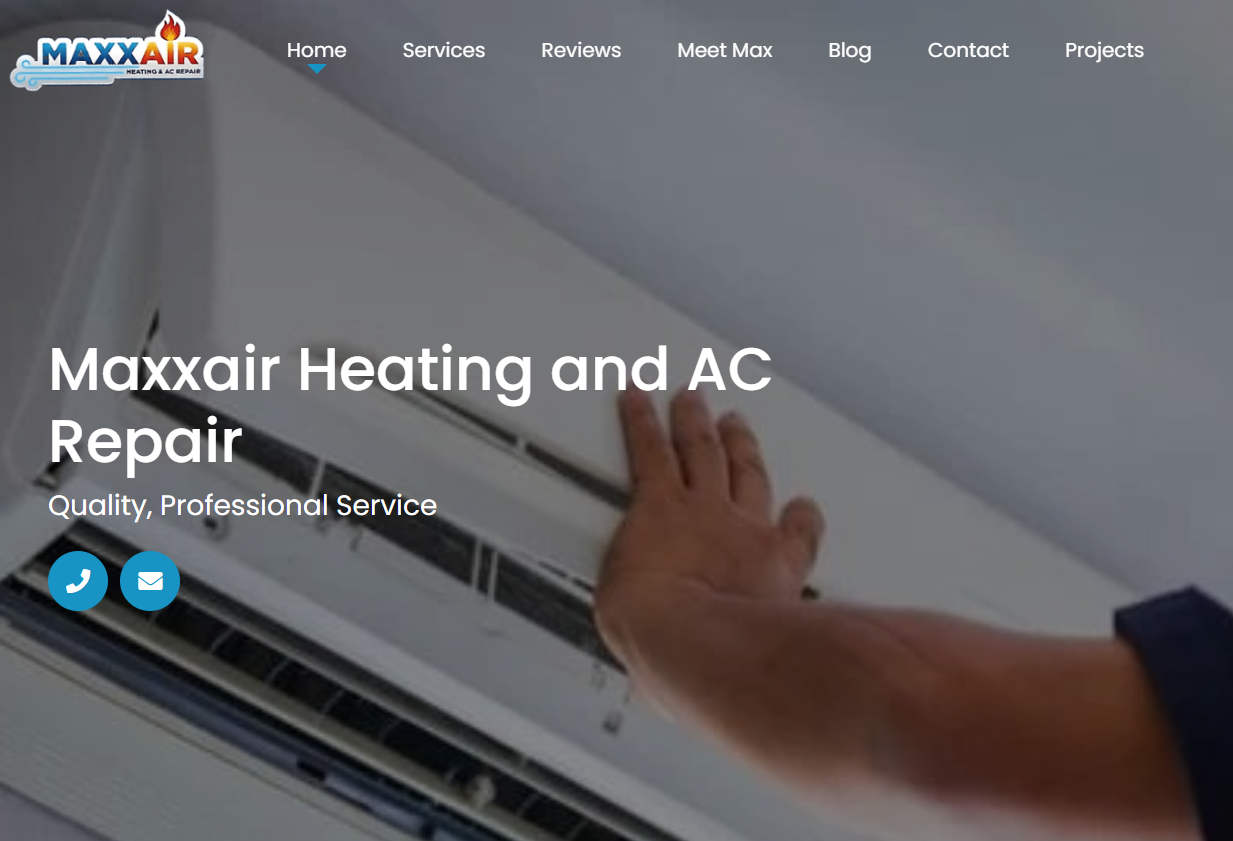 Maxxair Heating & AC Repair website